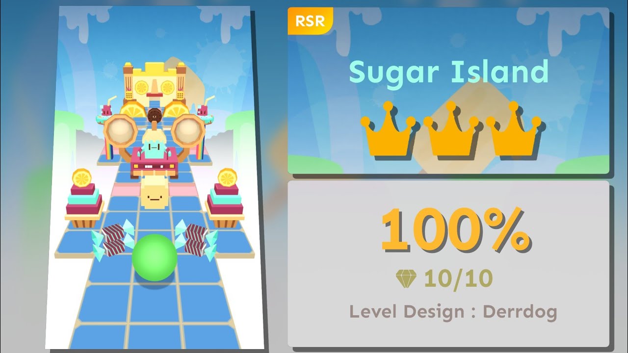 Rolling Sky Remake - Sugar Island | By : Derrdog | Fr_Delca