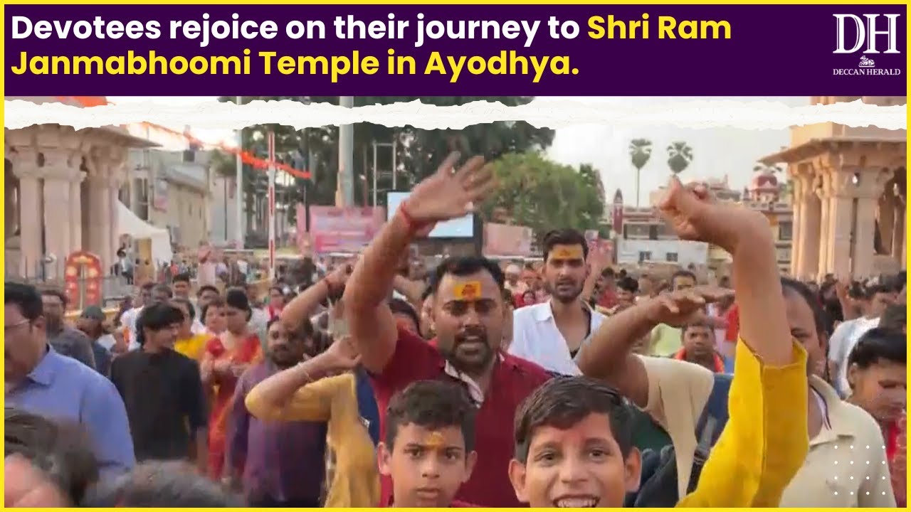 Devotees rejoice on their journey to Shri Ram Janmabhoomi Temple in Ayodhya