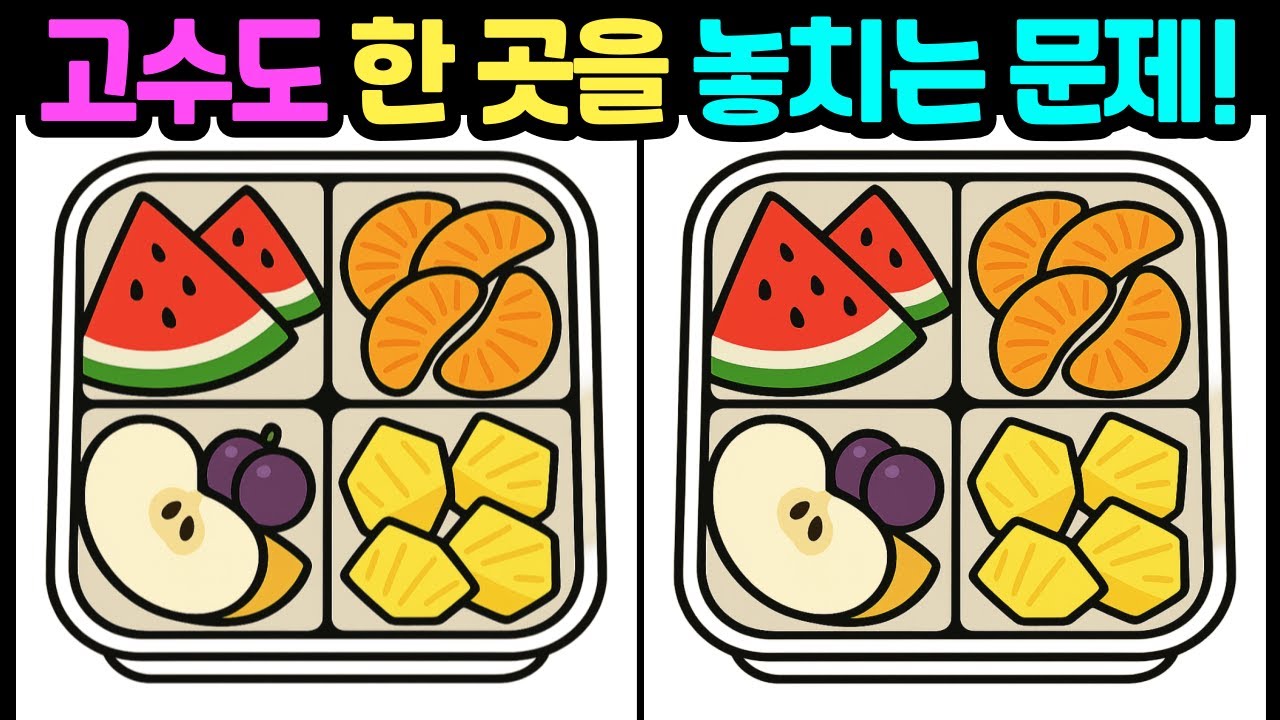 [다른그림찾기/뇌훈련] 고수도 한 곳을 놓치는 문제! /두뇌운동/치매예방/스트레스해소/집중력테스트 #다른그림찾기 #틀린그림찾기 #FindDifference