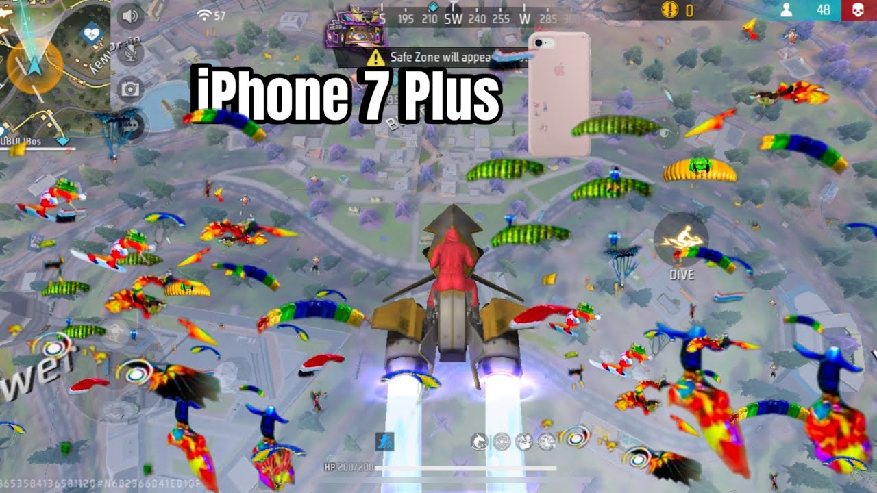 Ump+parafal🔥 90% headshot free fire full gameplay 🔥 999+ kills iPhone 7 Plus 