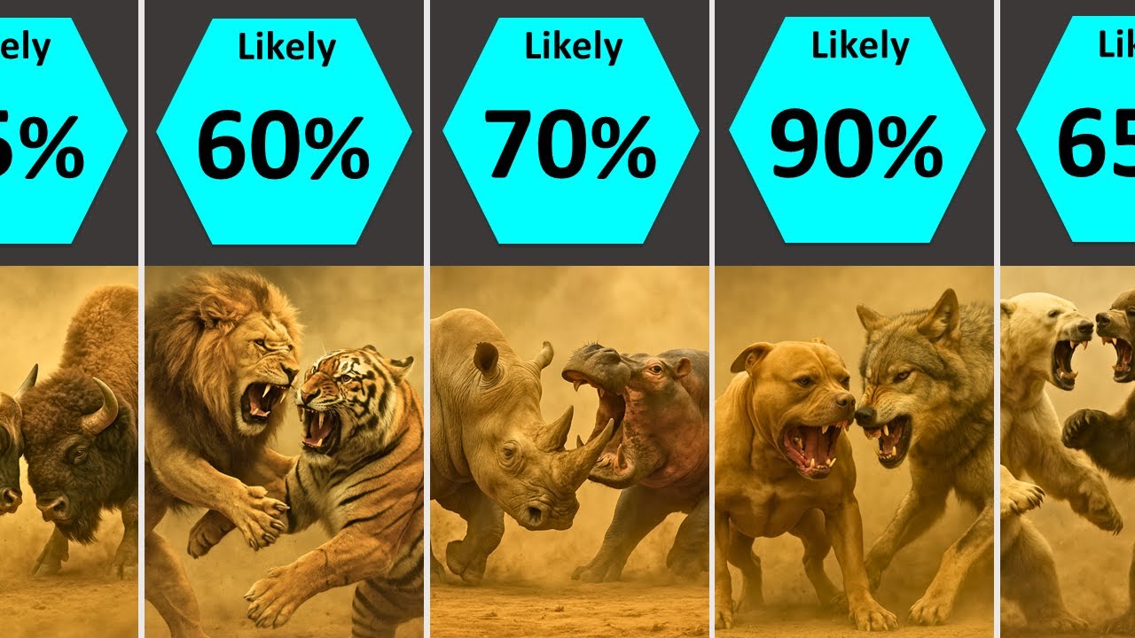 Animals Fight Comparison (1 to 1): Who Wins?