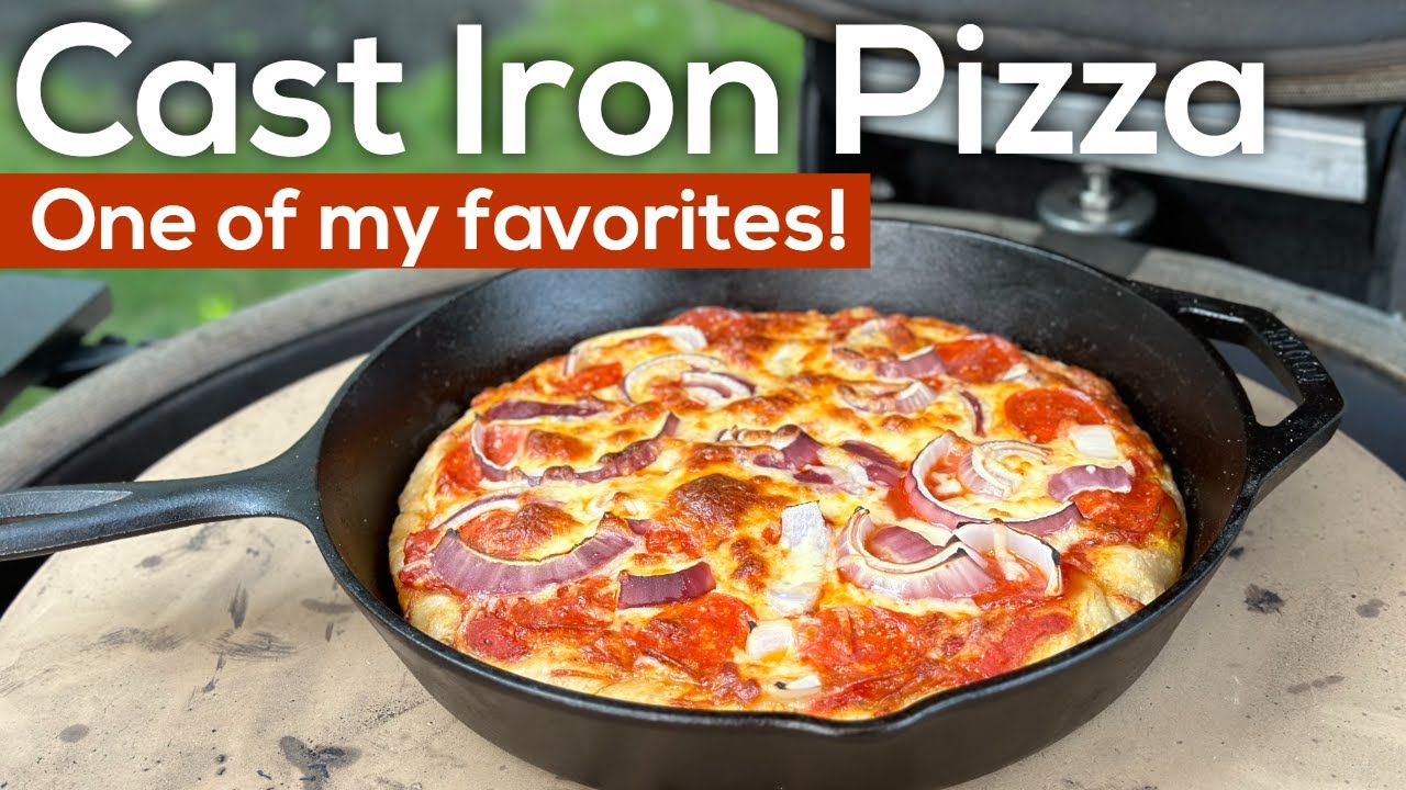 This Pizza Is SO GOOD! Kamado Joe Cast Iron Pizza On The Grill