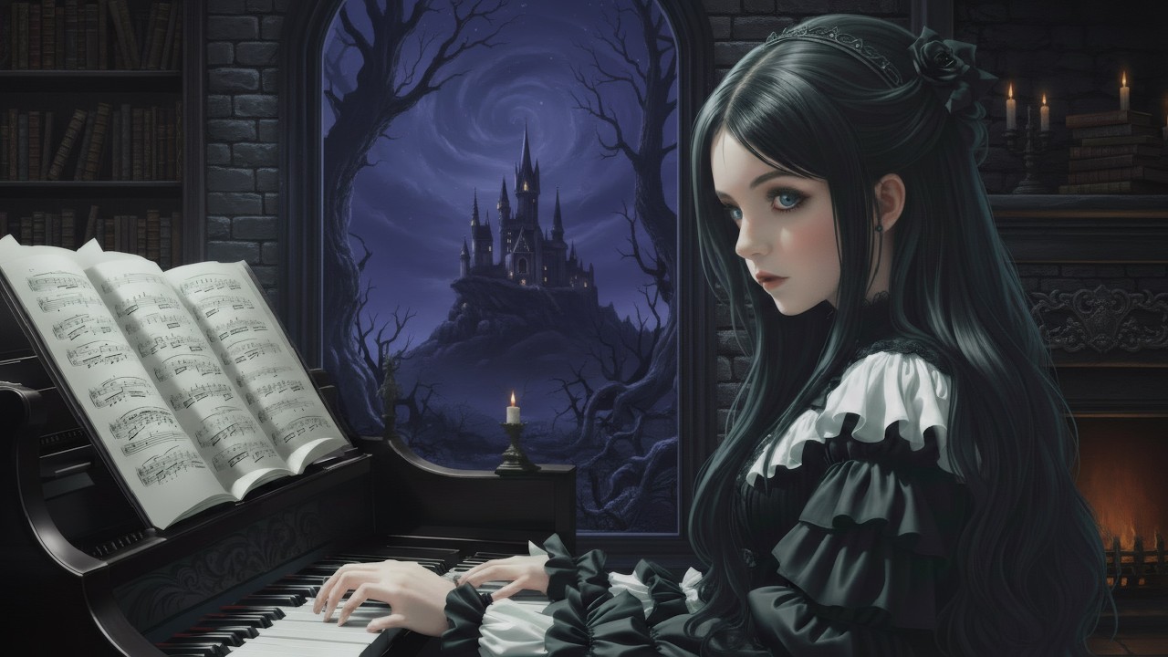 Gothic Piano in the Castle 🌙 Dark Academia Ambient for Focus, Study & Night Calm