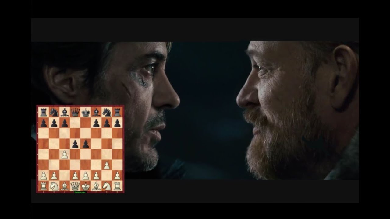 Sherlock Holmes vs James Moriarty - English Opening 1.c4 (A Game Of Shadows/Final Chess Scene)
