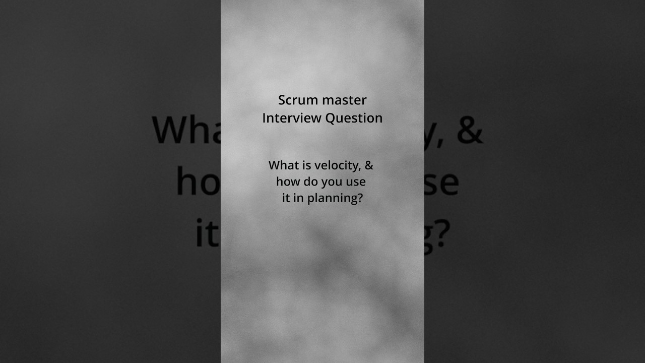 Scrum Master Interview Questions & Answers | Using Velocity during Sprint planning #agile #scrum