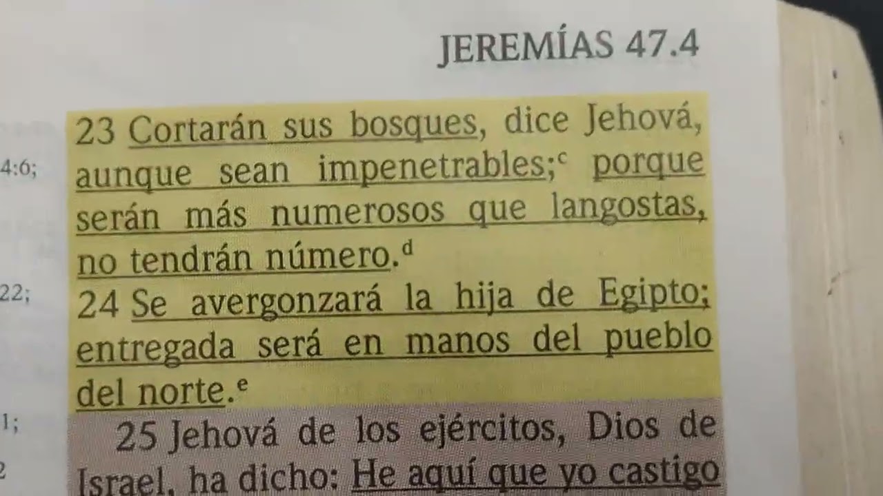 No te quedaras sin castigo. Lectura Biblica JEREMIAS capitulo 46