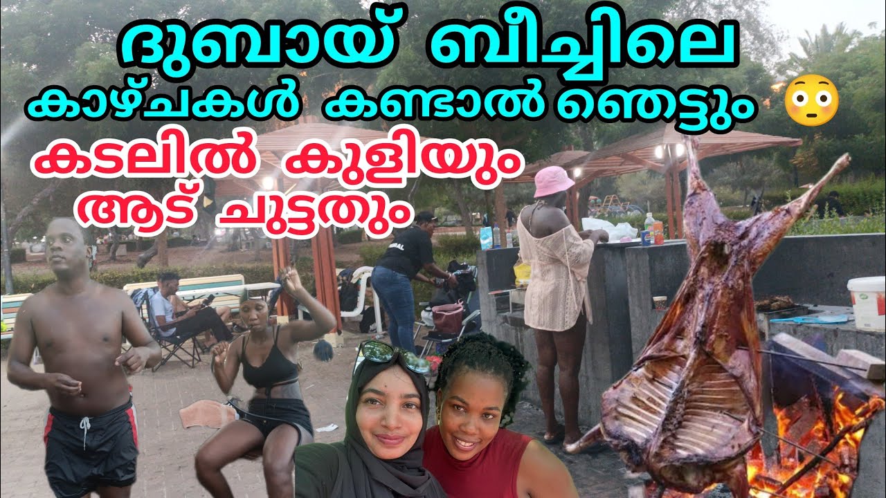 ദുബായ് ബീച്ചിലെ കാഴ്ചകൾ കണ്ടാൽ ഞെട്ടും 😳കടലിൽ കുളിയും ആട് ചുട്ടതും#mamzarbeach#malappurammuth#