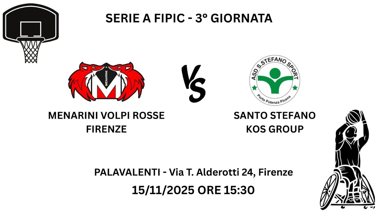 🏀 Volpi Rosse Menarini vs Santo Stefano Kos Group🏀