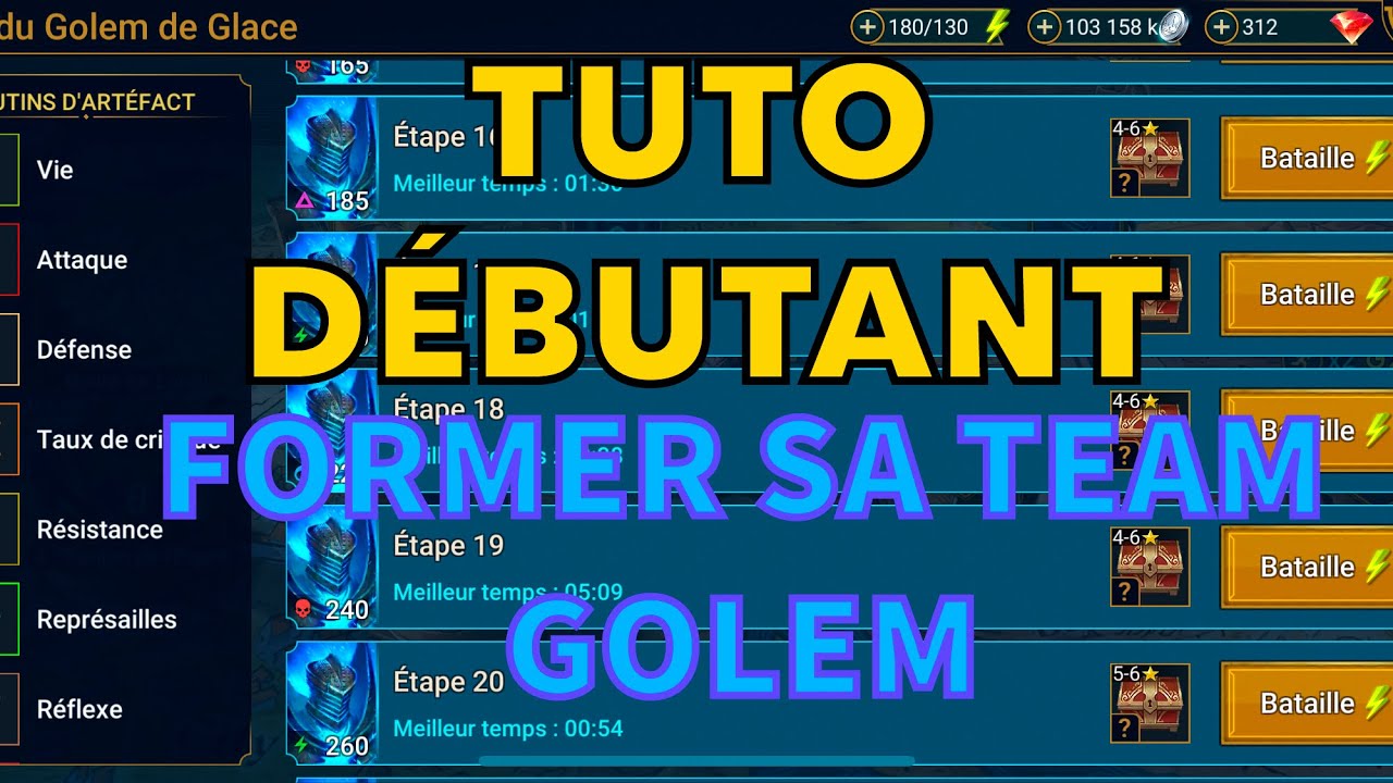 TUTO DÉBUTANT #3 COMMENT FORMER SA TEAM GOLEM / Raid shadow legends fr