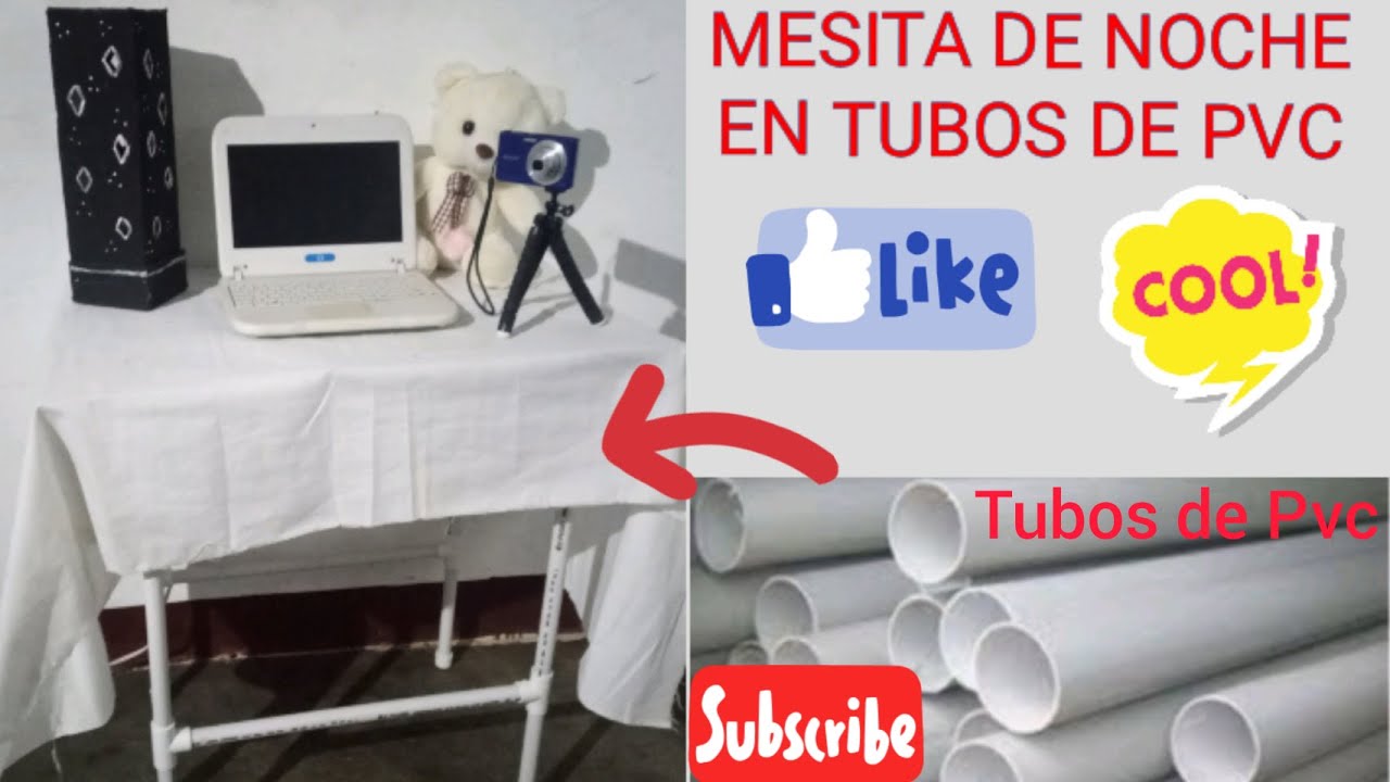 mesa de noche con tubos de pvc | charlovick