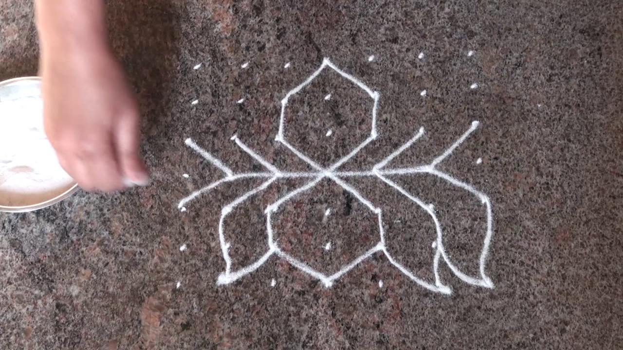 7 dots rangoli/Easy Simple Rangoli Designs / Chukki Rangoli