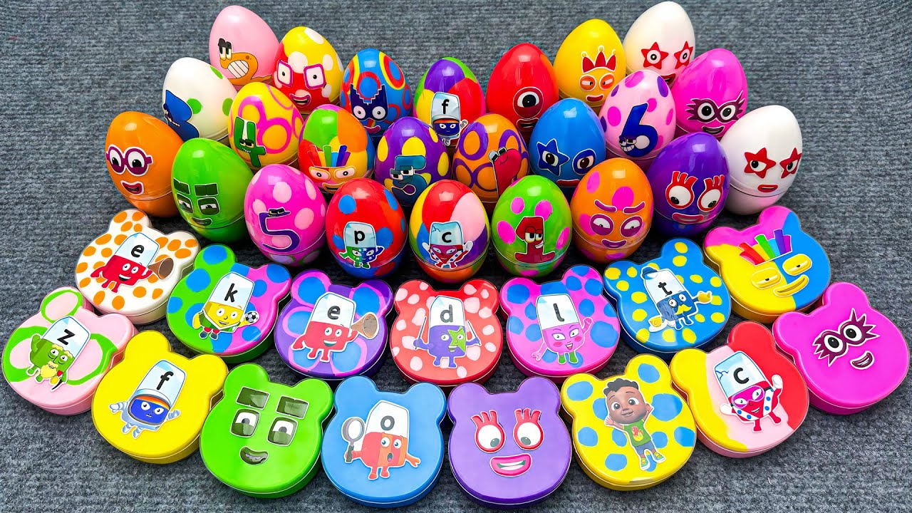Looking For Numberblock 🌈  Mixing Slime & Clay  in Box Bear & Egg Colorful ✨ Satisfying Video