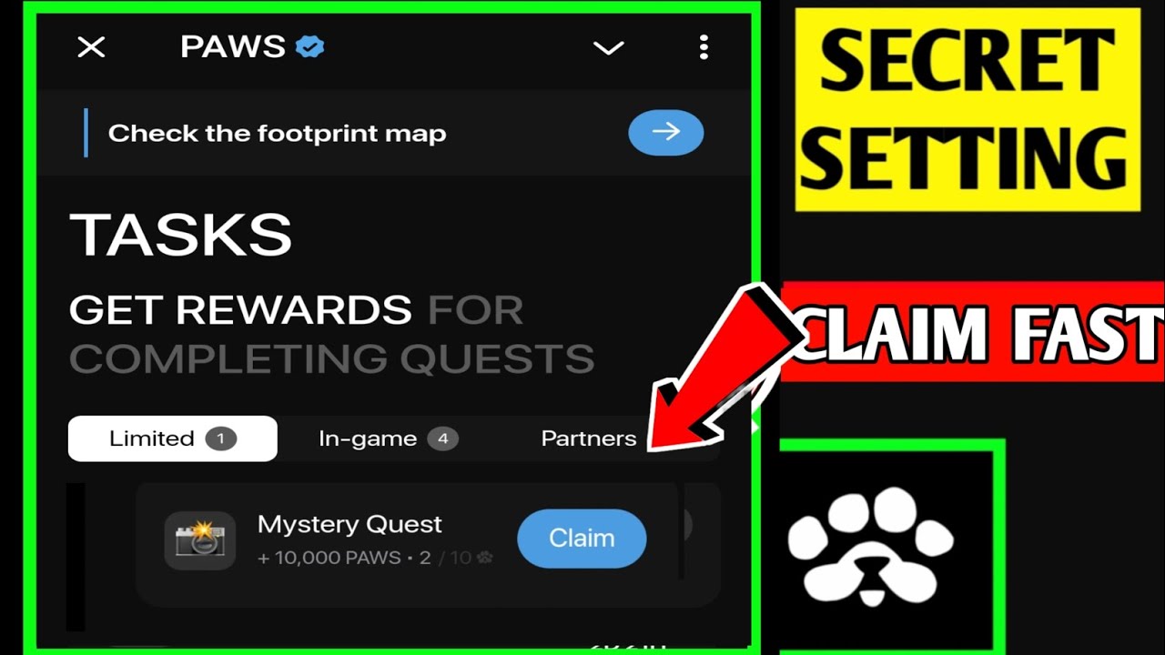 Paws New Task Mystery Quest | How To Solve Mystery Quest Paws Task | Paws Airdrop Mystery Quest