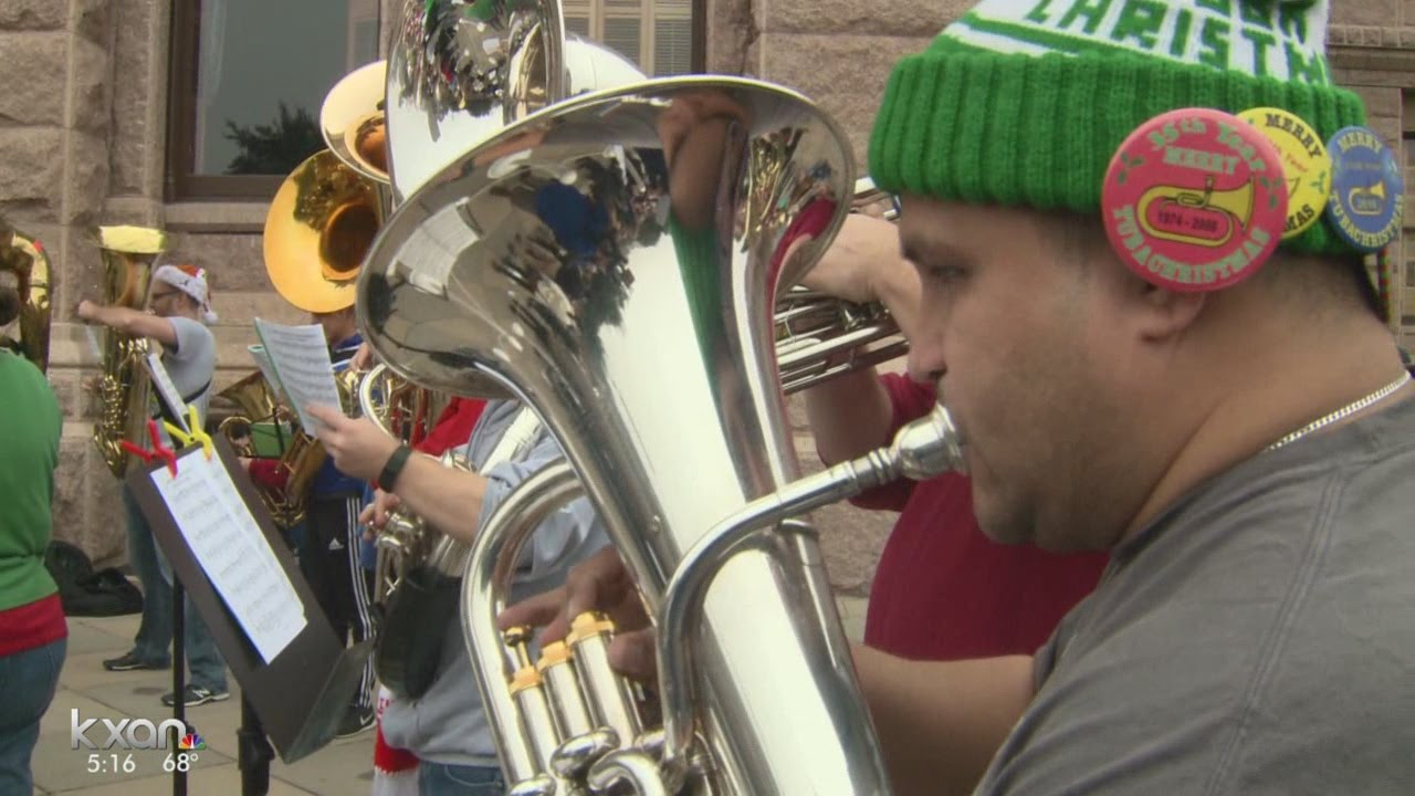 The sweet sounds of Tubas playing Christmas music