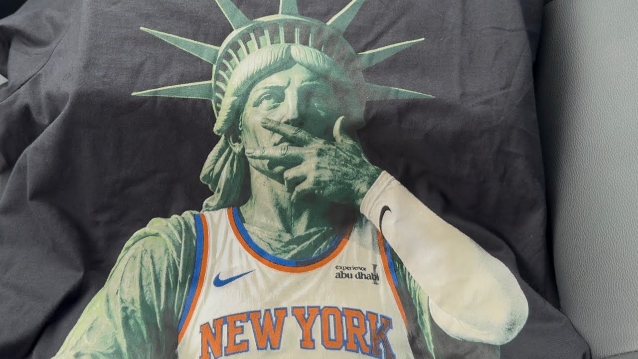Jalen Brunson New York Knicks Statue of Liberty Nike Shirt