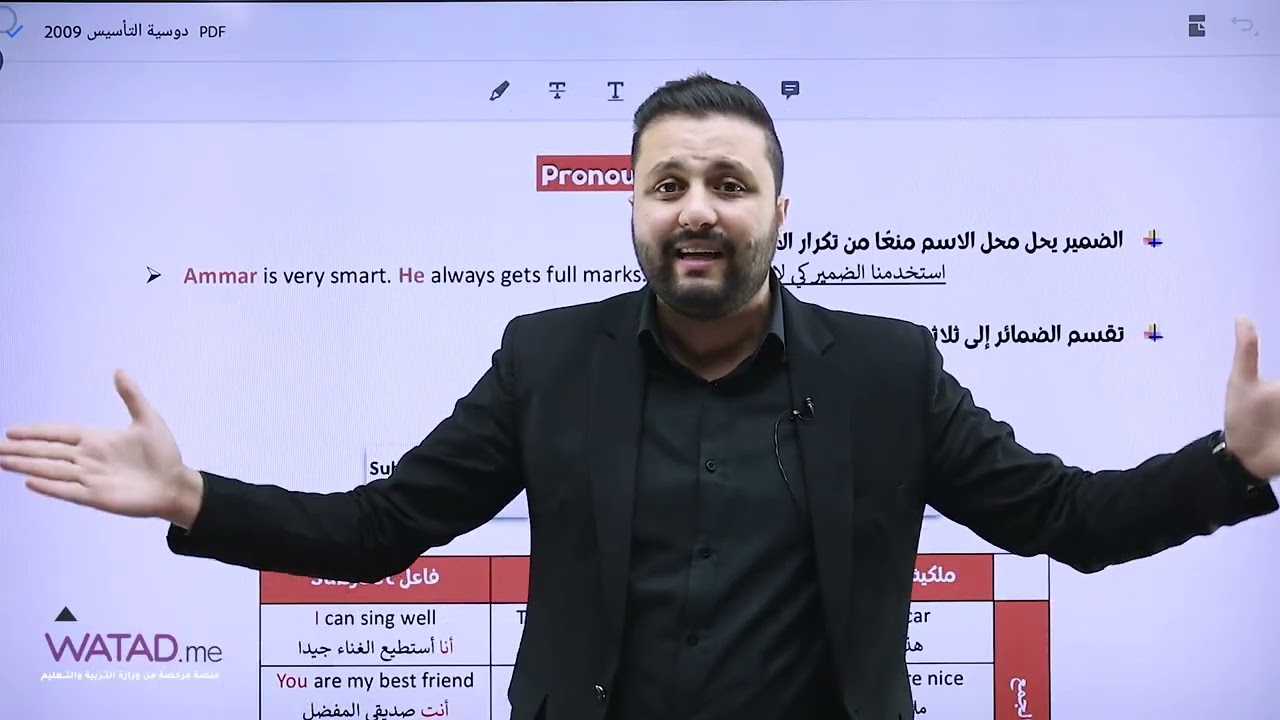 الحصة الثانية من التأسيس - في مادة اللغة الانجليزية ( جيل 2009 ) - مع الأستاذ إياد اصلان 😍✅