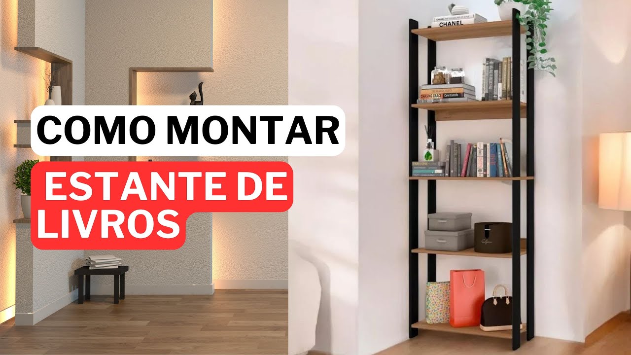 Como Montar Estante de Livros Estilo Industrial 5 Prateleira Je Home
