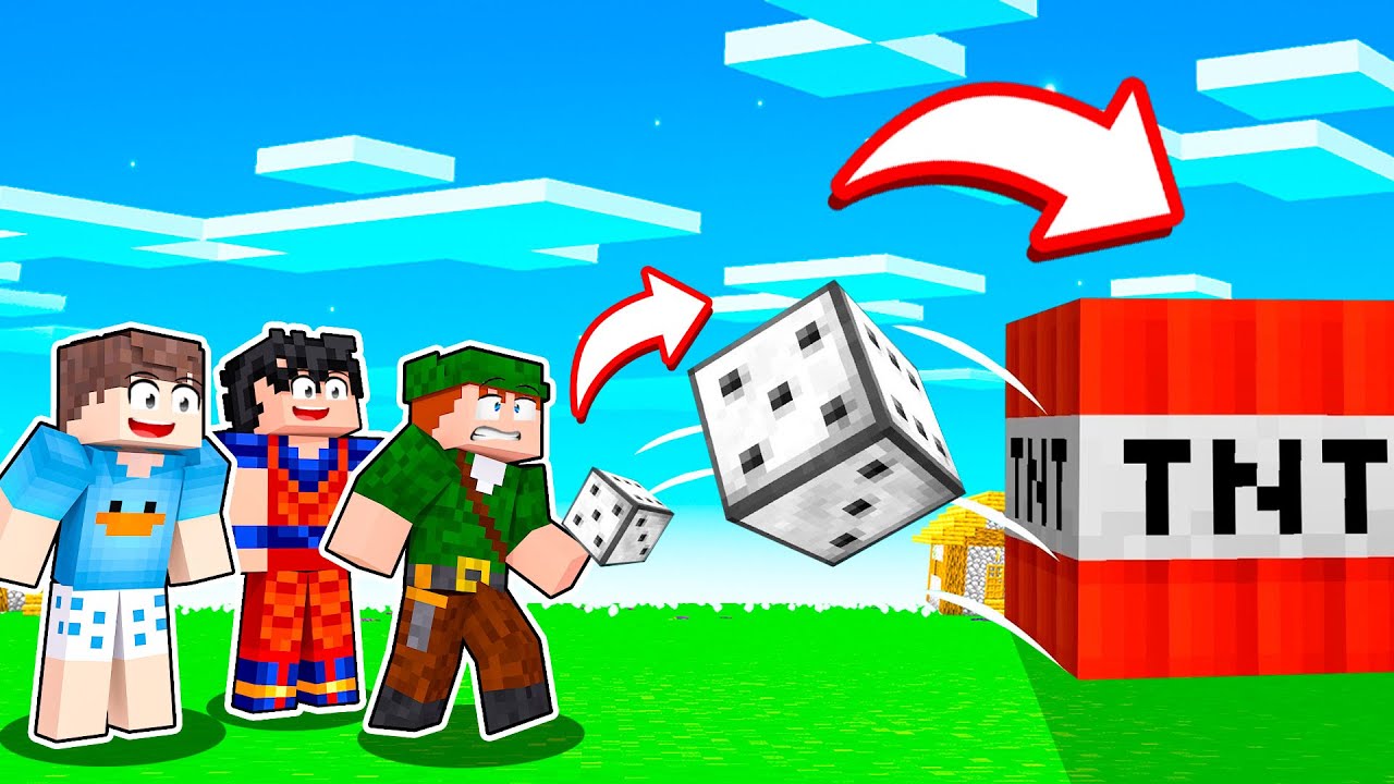 FAMÍLIA ARQUEIRA ABRINDO BLOCOS GIGANTES SORTE OU AZAR NO MINECRAFT!! (Dados Perigosos!!)