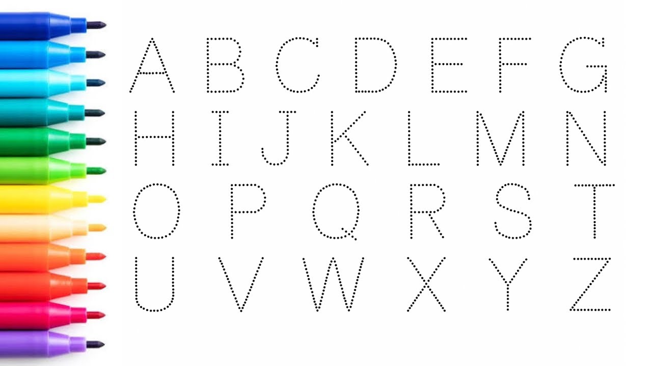 How to write alphabets | trace abc |learn colors |capital letters 