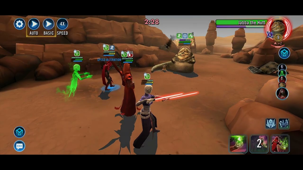 SWGOH GAC 5v5 Nightsisters vs Jabba (with support DC) (Loss)