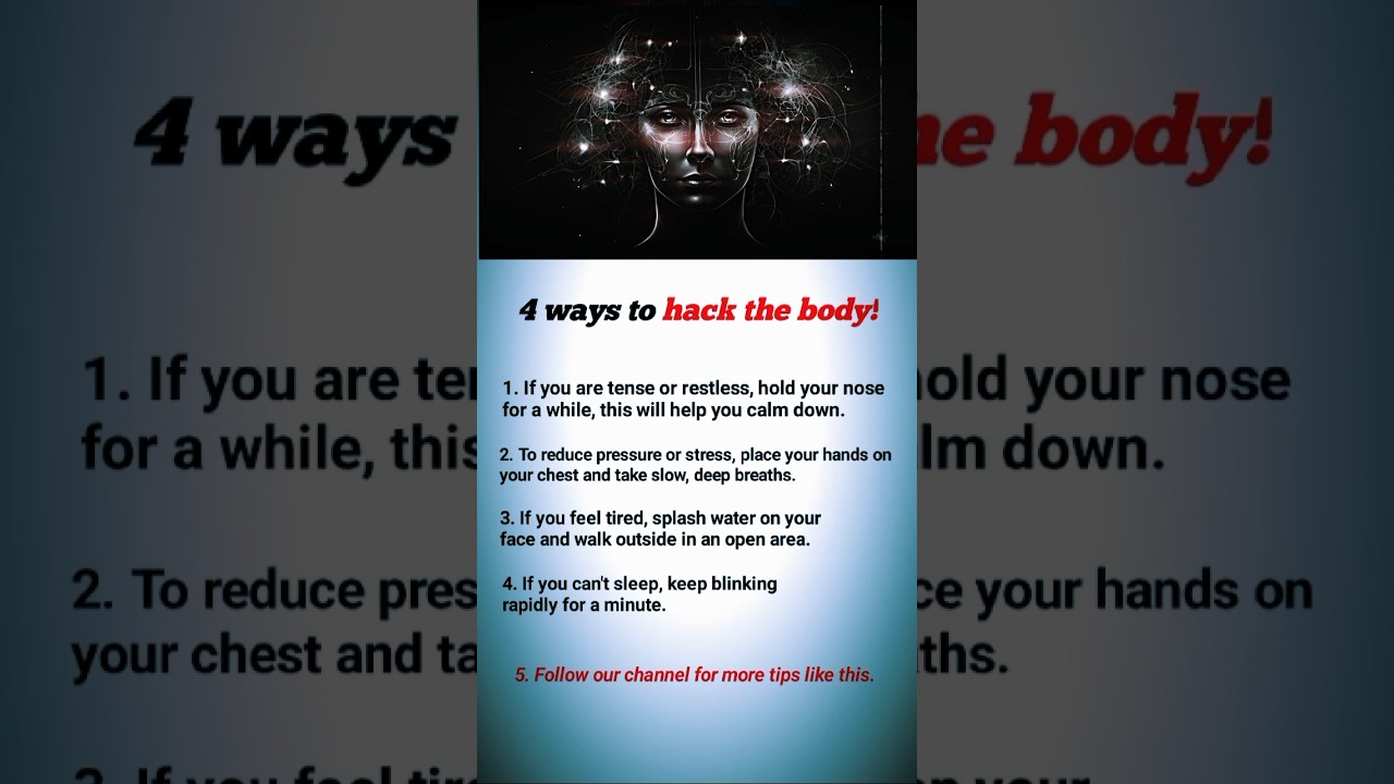 4 ways to hack the body || #shorts #youtubeshorts #hackbody #facts #educational