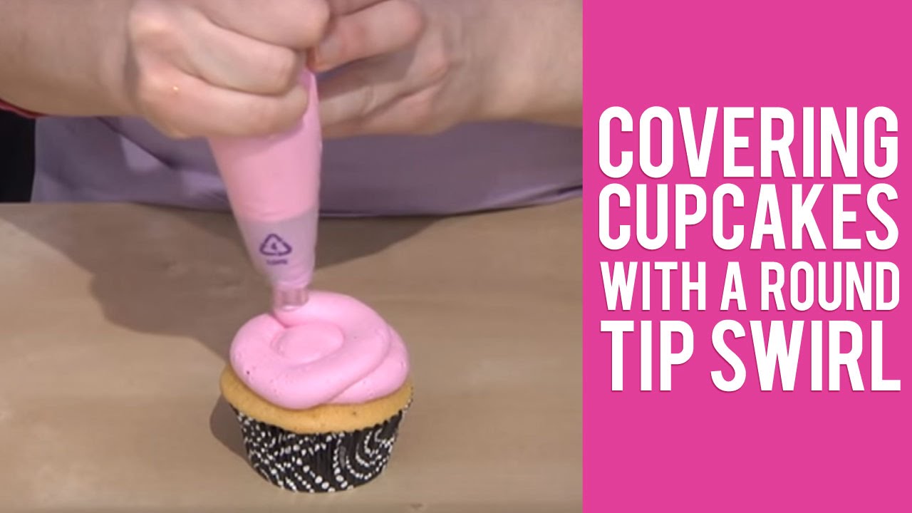 Covering Cupcakes with a Round Tip Swirl