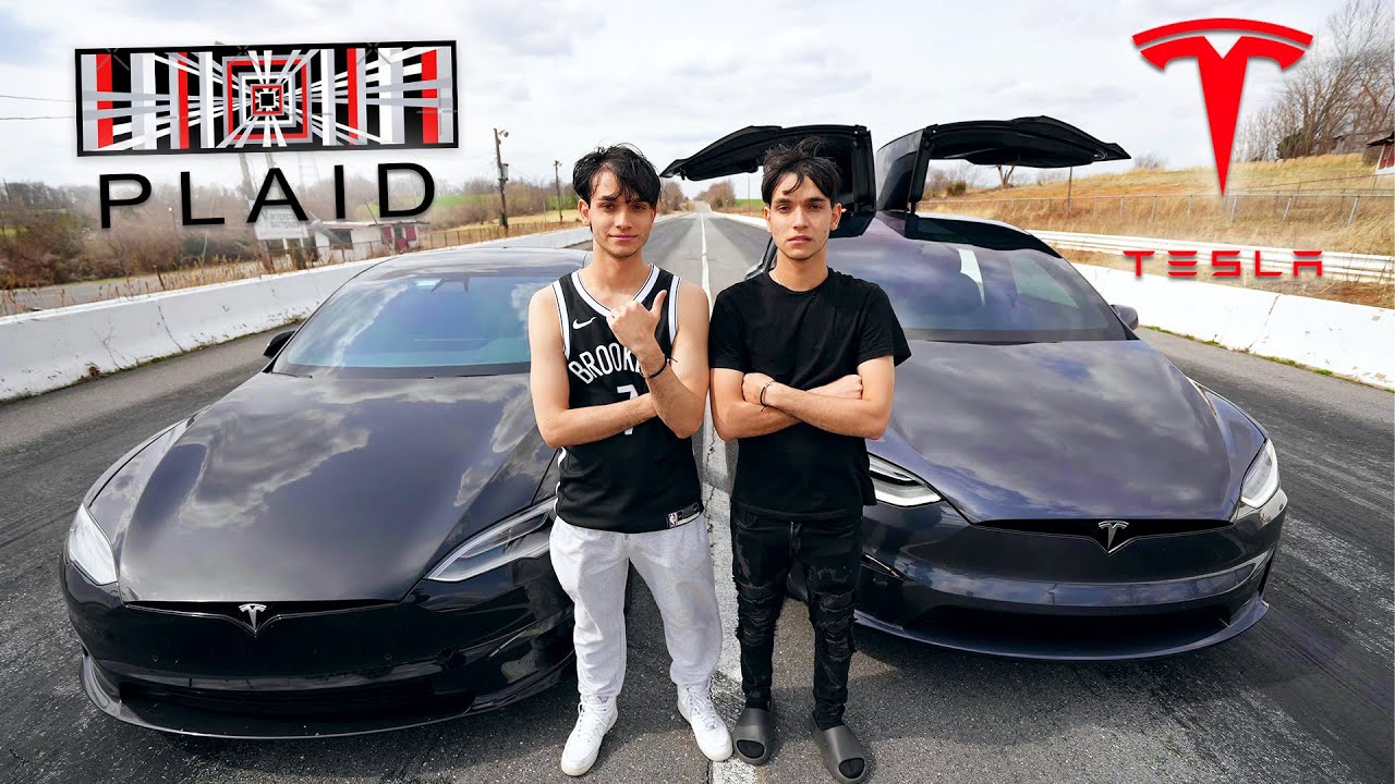Tesla Model S Plaid против Tesla Model X Plaid | DRAG RACE
