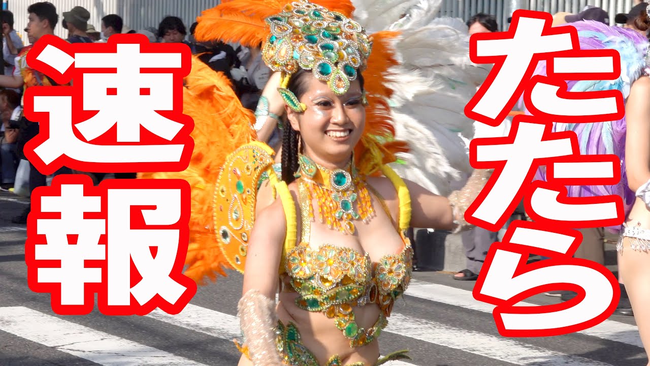 【速報】ウニアンinたたら祭り2025!!華やかなダンサーさん勢ぞろいウニアンサンバパレード この勢いで浅草サンバへ!!