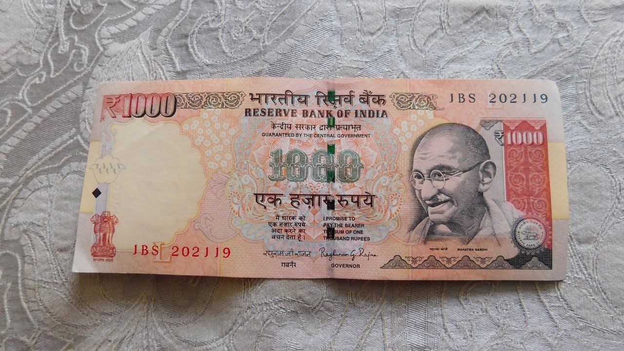 Indian 1000 Rupee Banknote! #WORLDBANKNOTES