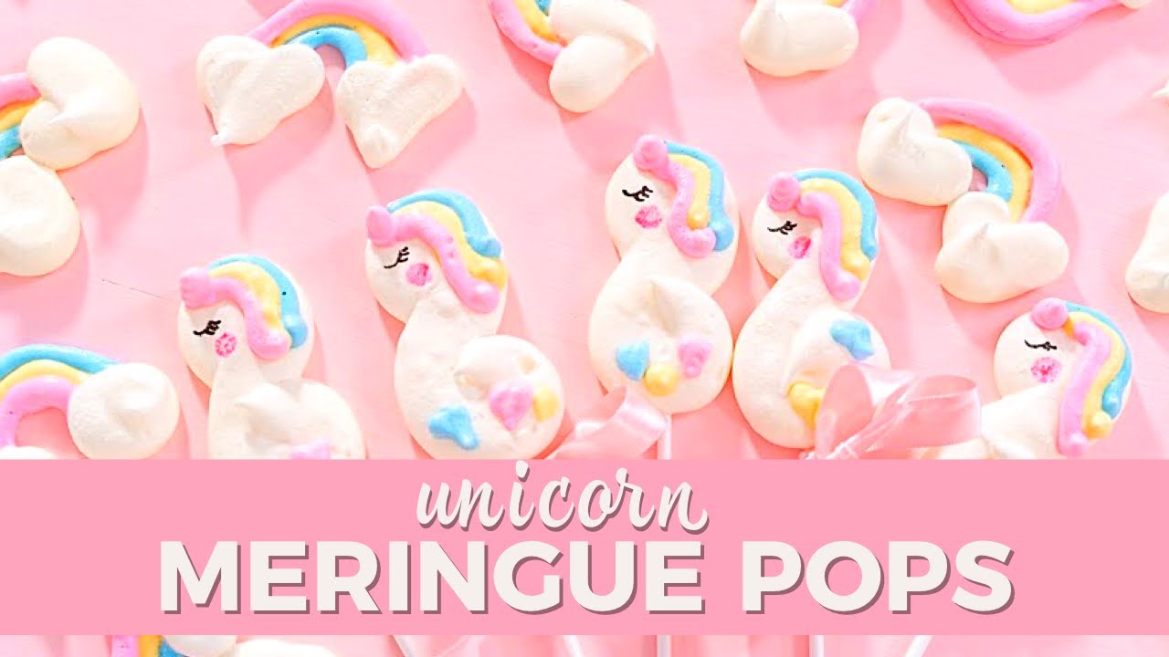 Unicorn meringue pops