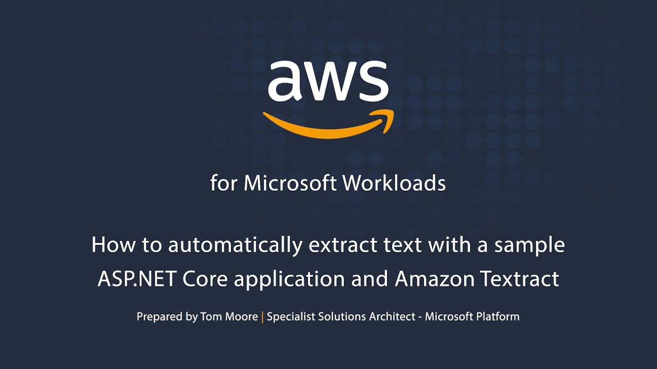 How to Automatically Extract Text with a Sample ASP.NET Core Application and Amazon Textract