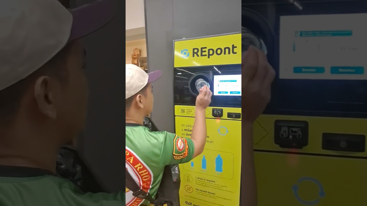 May pera sa basura dito sa hungary budapest recycling machine REPONT part1