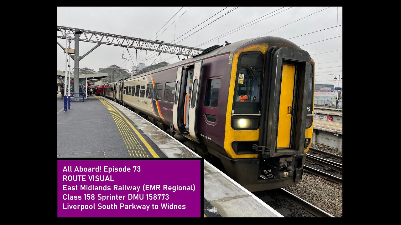 Route Visual | EMR Regional Class 158 Sprinter DMU 158773 Liverpool South Parkway to Widnes