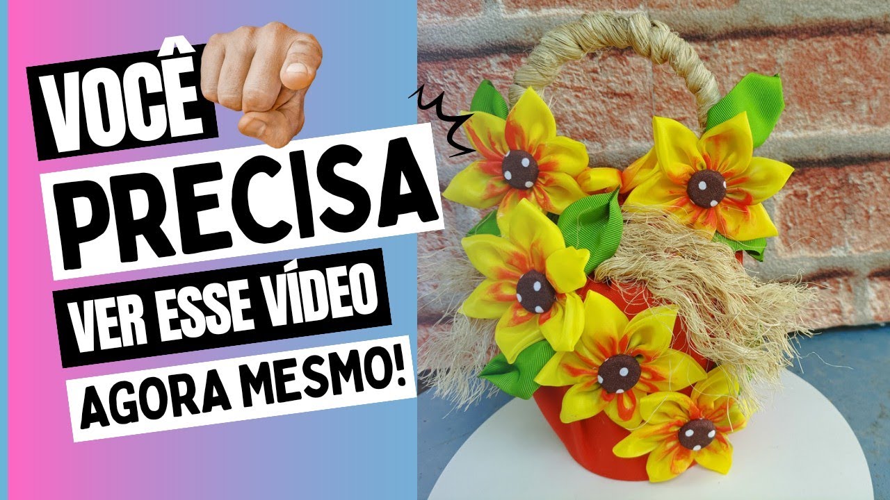 DIY- PESO DE PORTA GIRASSOL DE FUXICO.FAÇA E VENDA TODOS.