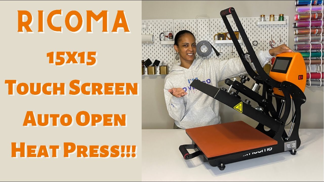 The Touch Screen 15x15 Auto Open Slide Out Drawer Ricoma Heat Press | UNBOXING!