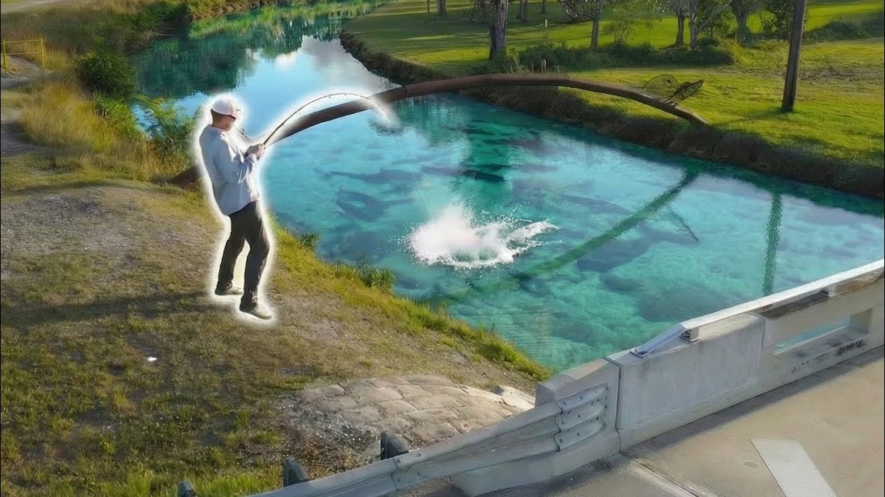 I Found GIANT SALWATER FISH TRAPPED IN FLORIDA CANAL!
