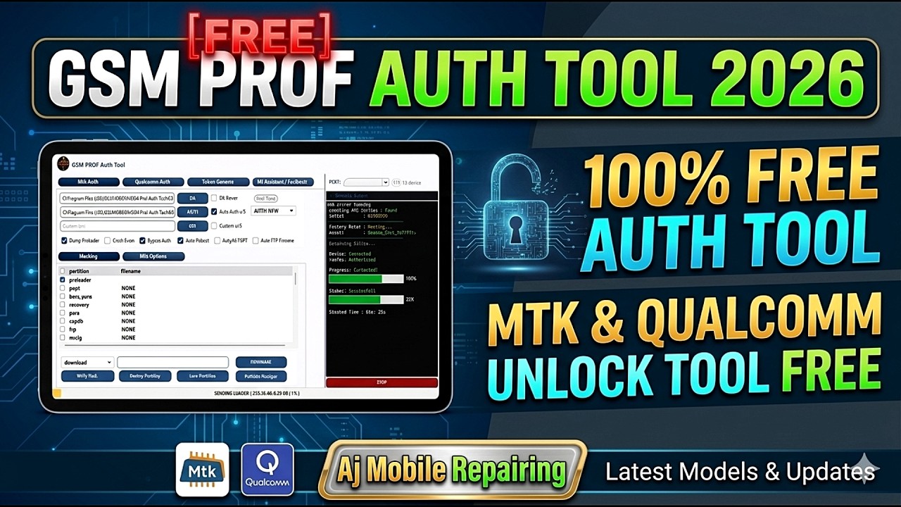 100% Free Auth tool | [FREE] GSM PROF Auth Tool 2026 | MTK Qualcomm Unlock Tool free