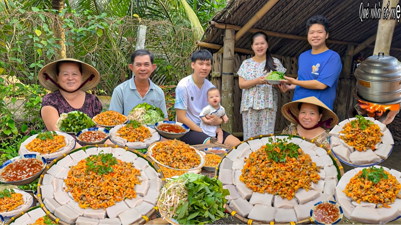 Bánh Đúc Khoai Môn Tôm Thịt | Hương Vị Bánh Quê || Taro cake with shrimp and meat