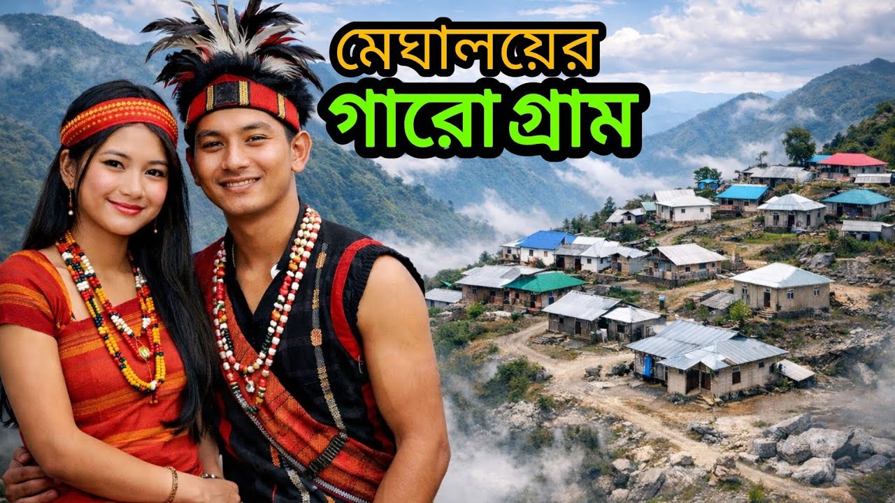 মেঘালয়ের গভীর পাহাড়ে গারোদের রহস্যময় প্রাচীন গ্ৰাম। দুই দেশের একটিই গ্ৰাম।