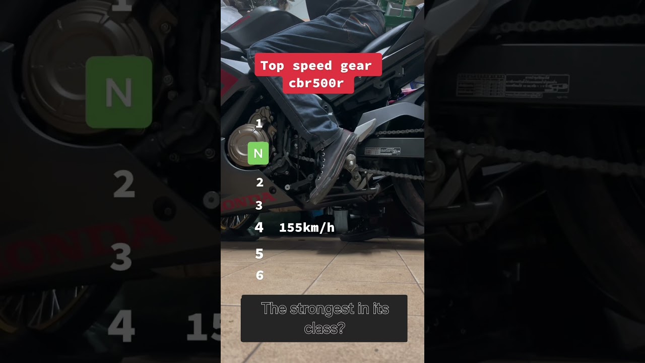 Maximum speed for each gear on a CBR500R 🏍 #honda #CBR500R #motorcycle #topspeed