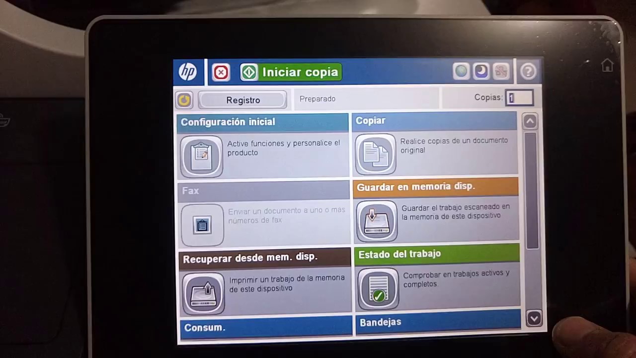 HP LaserJet 500 MFP M525 Configuración por Red DHCP
