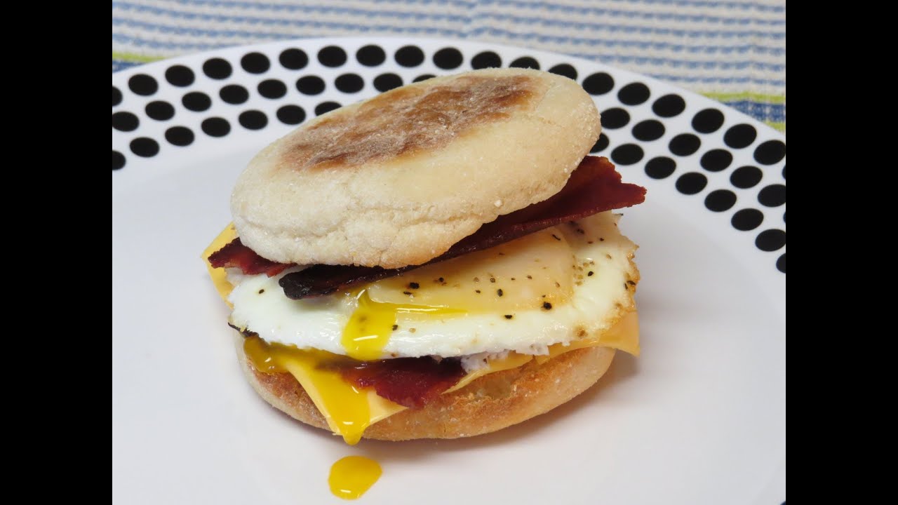 Bacon and Egg Breakfast Sandwich Cooked in the Toaster Oven