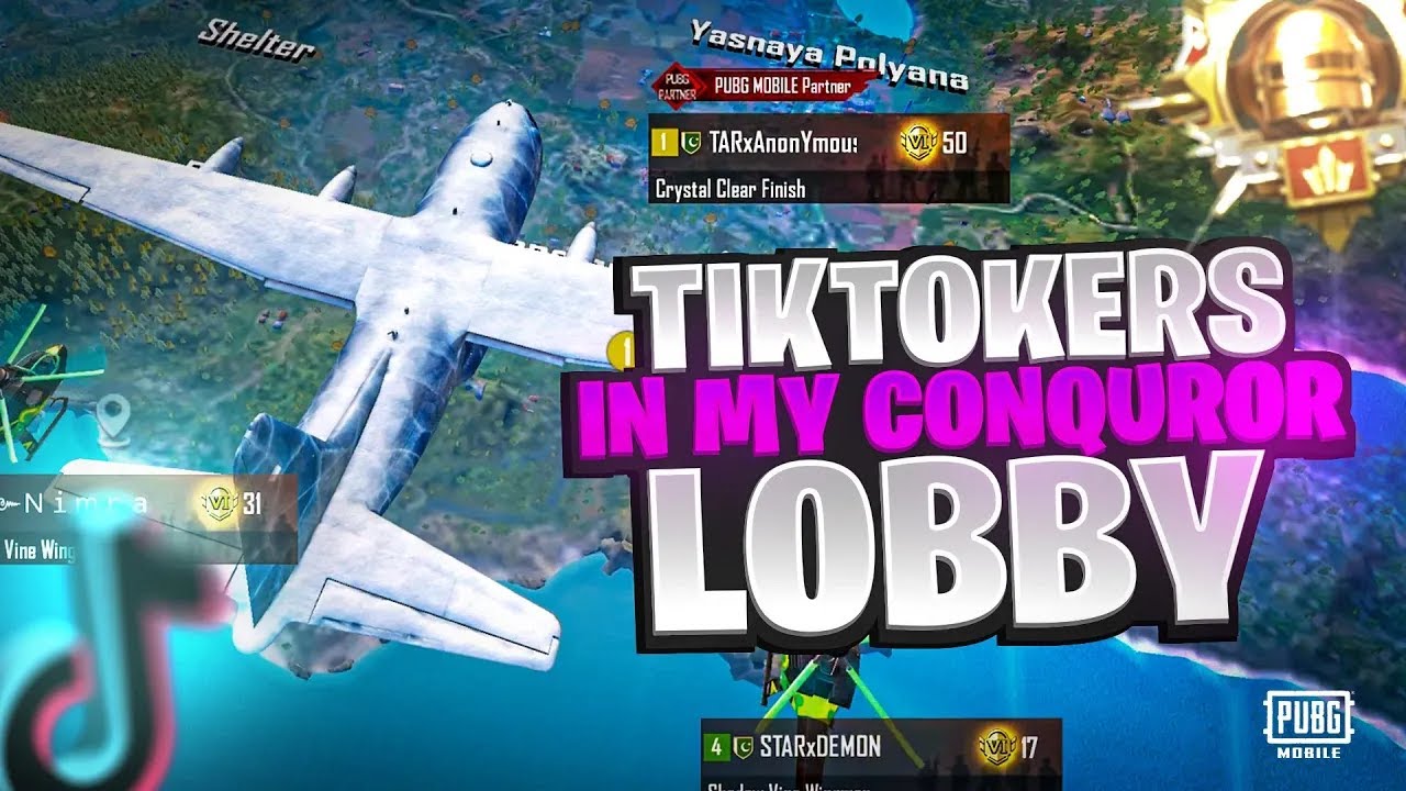 Fight with TikTokers in Conqueror Lobby / PUBG MOBILE