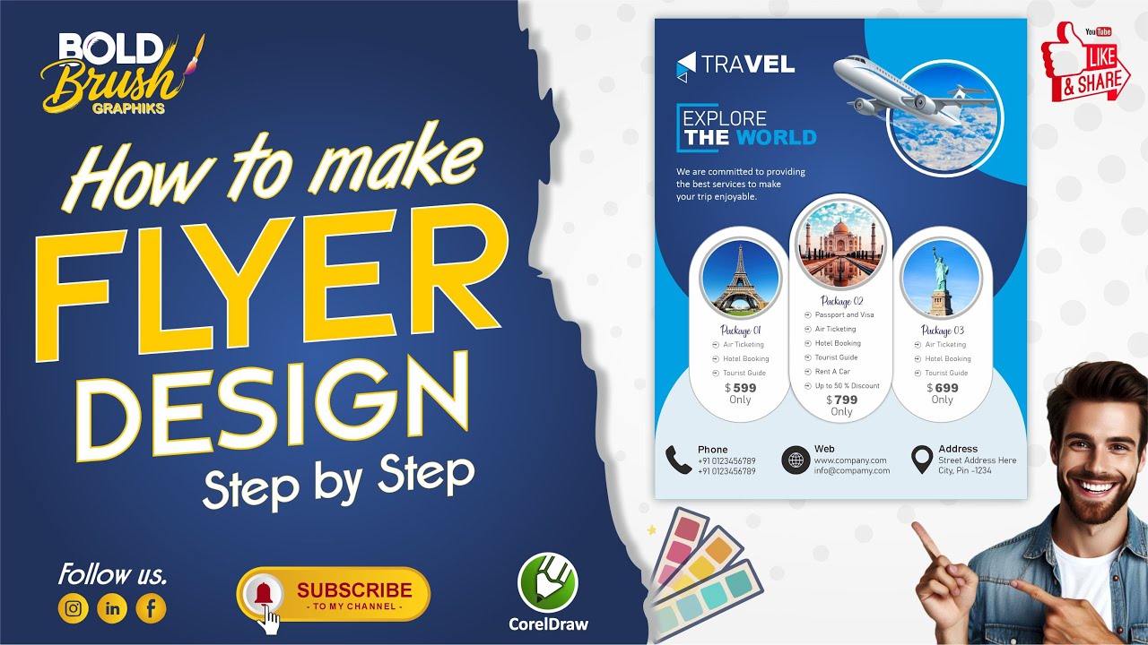 Как создавать туристические листовки в CorelDraw: невероятные дизайнерские хитрости. Учебник по C...