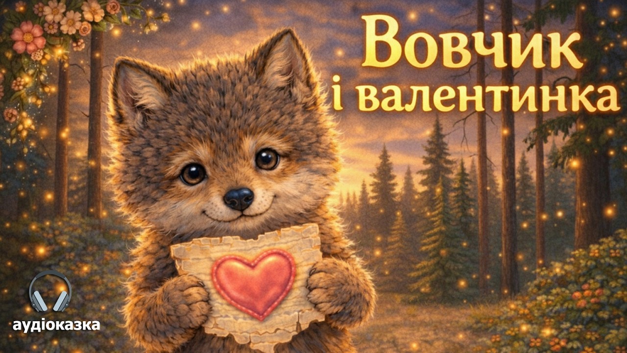 🎧 Аудіоказка на ніч 🌙 “Вовчик і валентинка”  🐺💗🦊| Казка для дітей українською