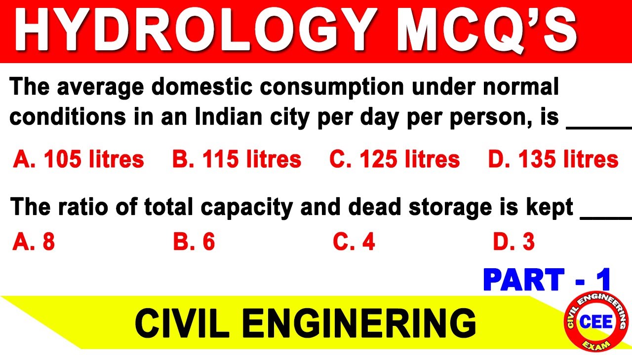Hydrology MCQ | mcq on hydrology | GATE | SSC preparation | water resource mcq | irrigation mcq