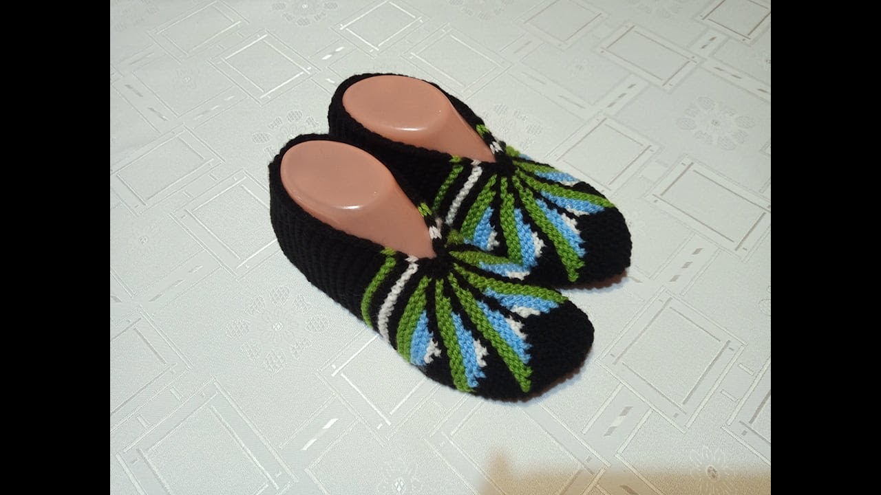 Плетени Терлици #64 - (Knitted Slippers) (Тапочки спицами) (Patik) (Pantufas passo a passo)