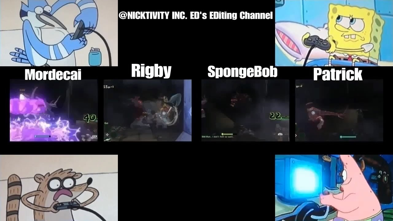 Mordecai, Rigby, SpongeBob and Patrick plays TMNT Mutants in Manhattan (Slash Boss Very Hard Mode)