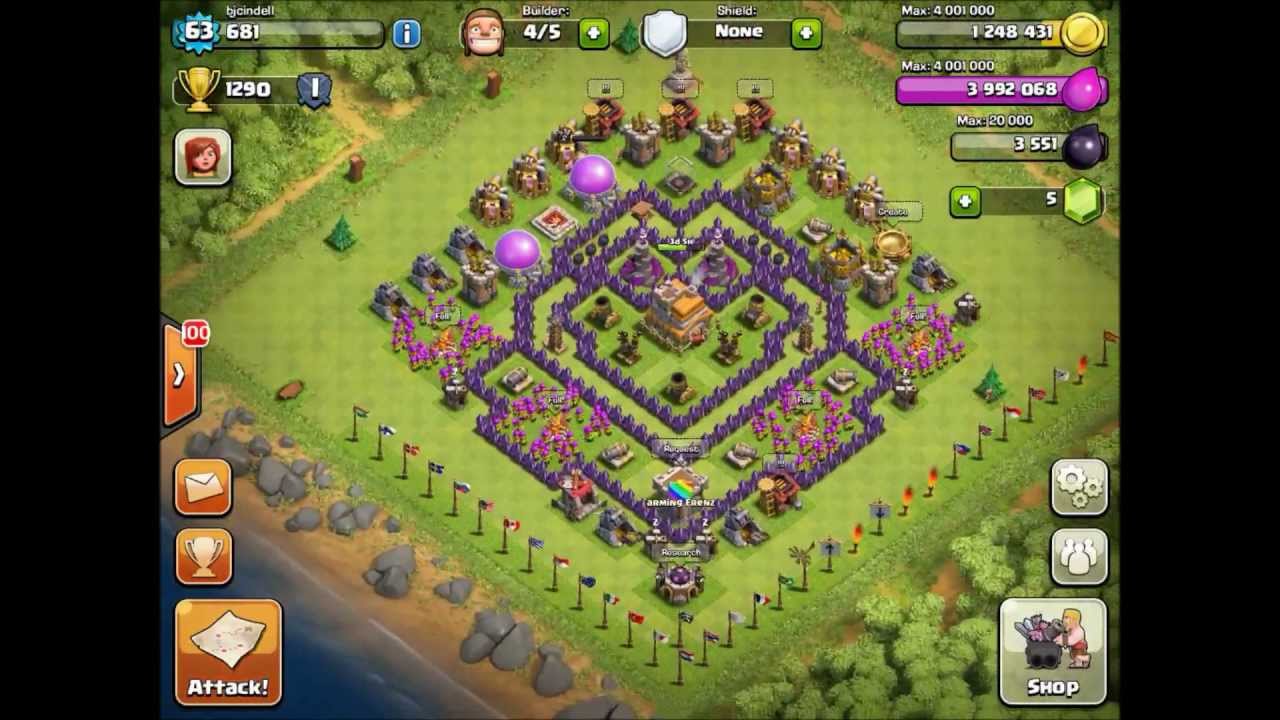 Clash of Clans - Top 5 TH7 Trophy Bases!