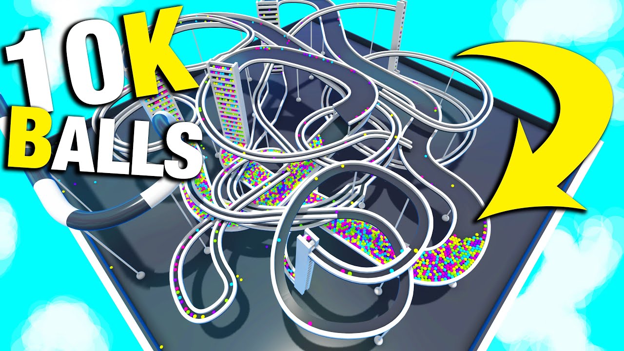 10 000 ШАРИКОВ ПРОТИВ БЕЗУМНОГО БЕГА С ШАРИКОМ + КАМЕРЫ С ШАРИКОМ!!! - Marble World